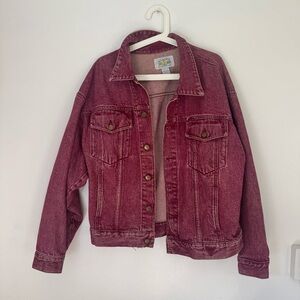 Vintage women’s  Denim Jacket - Red Size Large